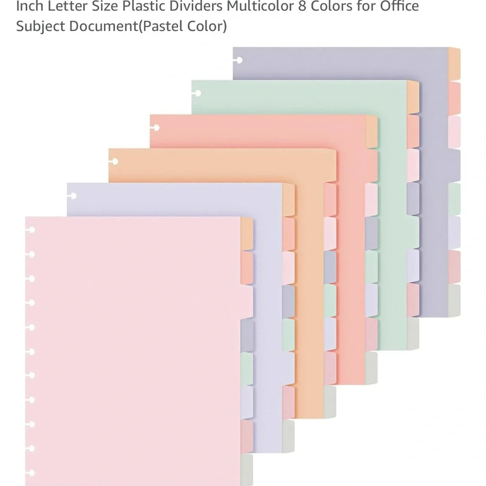 Multicolor Plastic Dividers for Home Office 6 pack